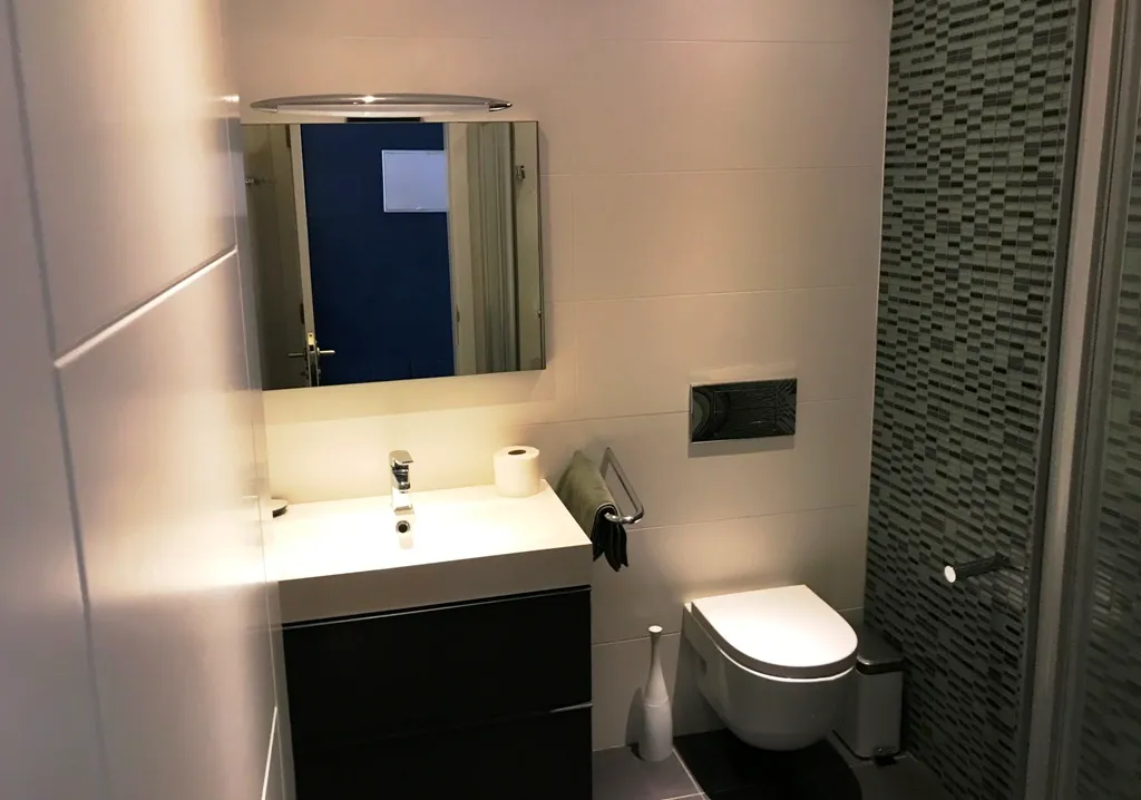 Badezimmer mit Dusche und WC