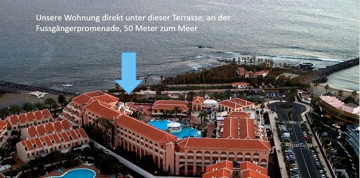 Lage von Arona Vista zwischen Strand und Promenade